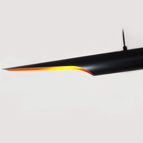 Moderní závěsné svítidlo BLACK TUBE černo-zlaté 100 cm do obýváku a nad stůl