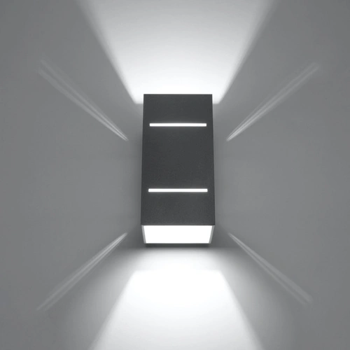Moderní šedé nástěnné svítidlo Blocco z hliníku do ložnice a obývacího pokoje Sollux Lighting