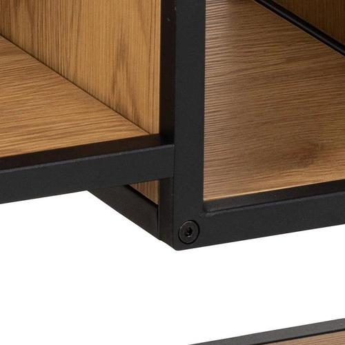 Moderní nástěnná police na knihy Seaford III dub/černá loftová 95 cm Actona