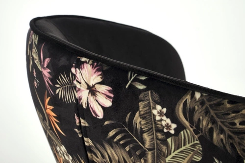 Jídelní židle Sarah arm Intesi černá čalouněná sametová s područkami moderní