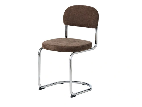 Čalouněná jídelní židle Griffin na chromovaných ližinách hnědá