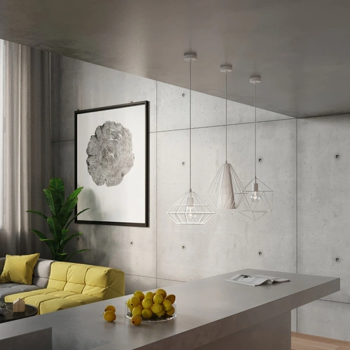 Závěsné svítidlo UMBERTO bílé moderní kovové do obýváku, kuchyně nebo nad stůl 32 cm