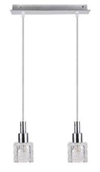 Závěsné svítidlo Rubik moderní chrom křišťálové 2 světla do obýváku a ložnice