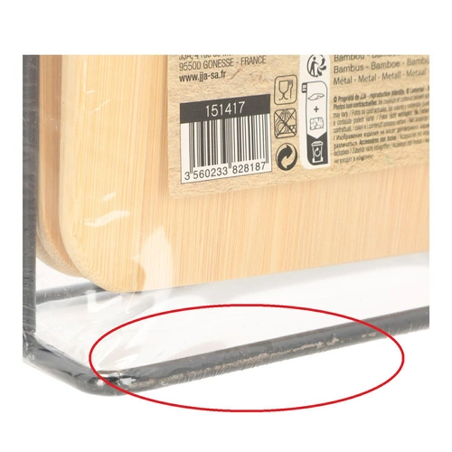 Sada 4 bambusových krájecích prkének a kovového stojanu výprodej