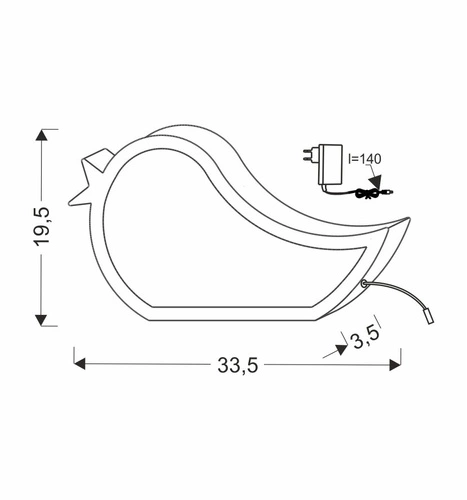 12W LED stolní lampa Bird 3000K iq kids pink