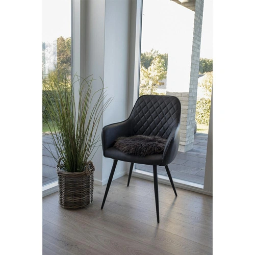 Okrúhlý polštář na židli z jehněčí kožešiny hnědý 35 cm do obýváku House Nordic