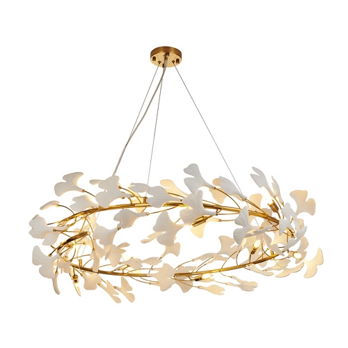 BOTANIKA závěsná lampa zlatá bílá 100 cm