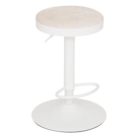 Barová stolička Ilsa bílá do kuchyně nastavitelná otočná bez opěradla