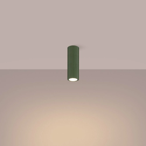 Stropní svítidlo KARBON 20 olivově zelené moderní do obýváku a ložnice hliník