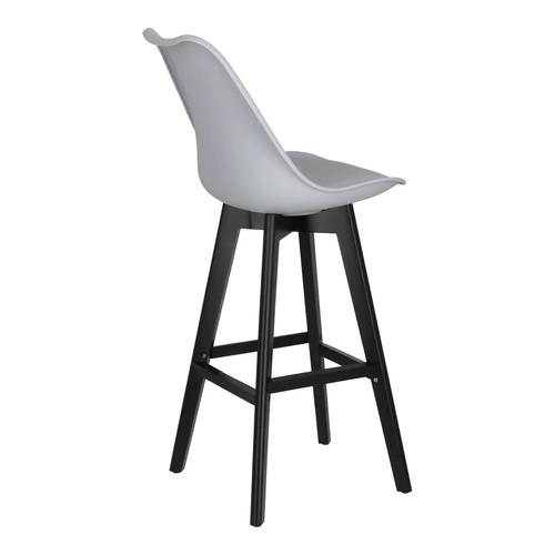 Barová židle Norden wood černá vysoká PP šedá