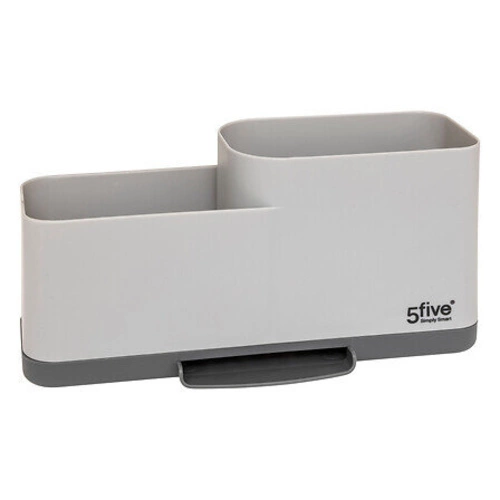 Šedý dávkovač mýdla s organizérem NEO2 do koupelny moderní