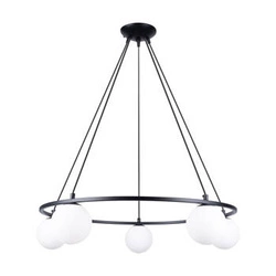 Moderní lustr YOLI 5 černý stropní svítidlo koule do obýváku a jídelny 80 cm