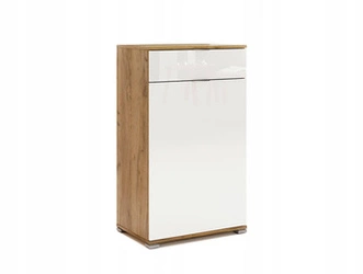 Komoda Tissa 60 cm bílý lesk se zásuvkami moderní do předsíně Intesi