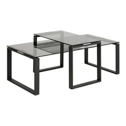 Sada 2 skleněných konferenčních stolků Katrine glamour obdélníkový do obýváku Actona