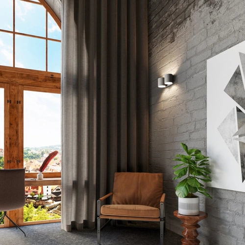 Nástěnné svítidlo Orbis 2 šedé moderní dvouramenné hliníkové do obývacího pokoje a ložnice Sollux