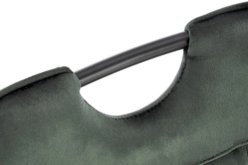 Jídelní židle Vivia Intesi zelená čalouněná sametová moderní na černých nohách