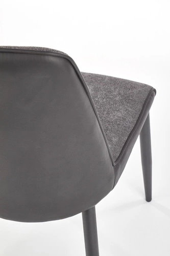 Čalouněná židle Wirginia šedá do jídelny a obýváku moderní s černými nohami Intesi