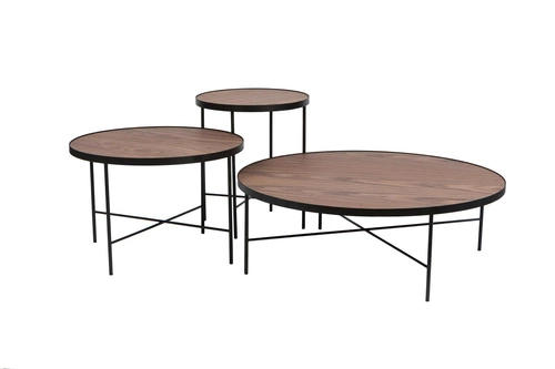 Kulatý konferenční stolek TRE 60 cm americký ořech skandinávský do obýváku NORDIFRA