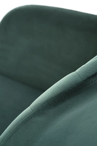 Otočná jídelní židle Cretas Velvet tmavě zelená s područkami čalouněná