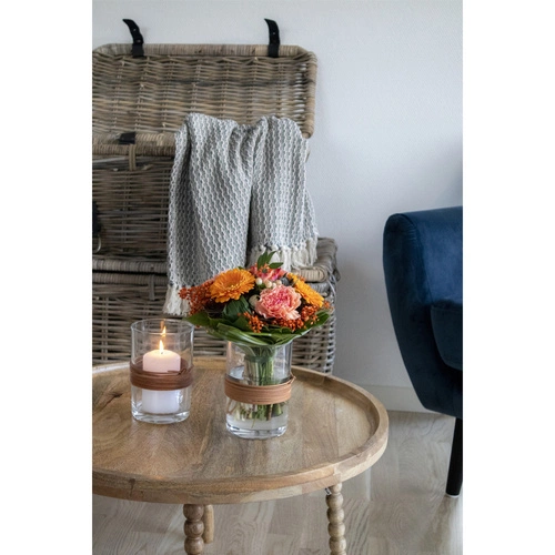 Konferenční stolek Jammu kulatý 60 cm mangové dřevo přírodní klasický do obýváku Intesi