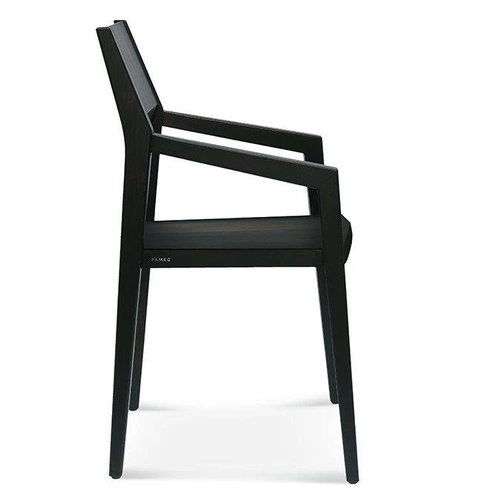 Čalouněná jídelní židle Arcos Fameg s područkami dubová na míru do jídelny nebo obýváku