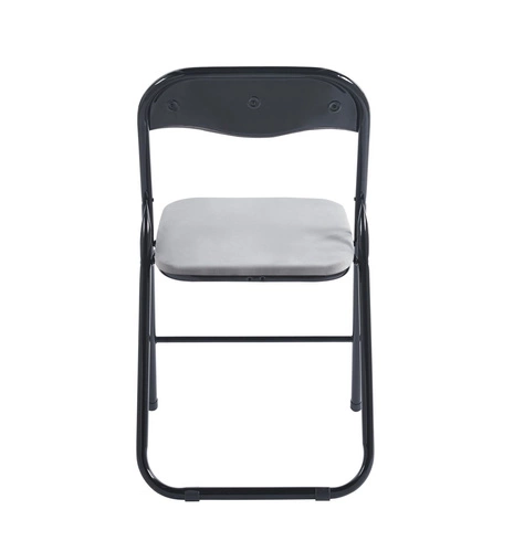 Skládací čalouněná židle samet šedá Amun Velvet Intesi do kuchyně na kovových nohách