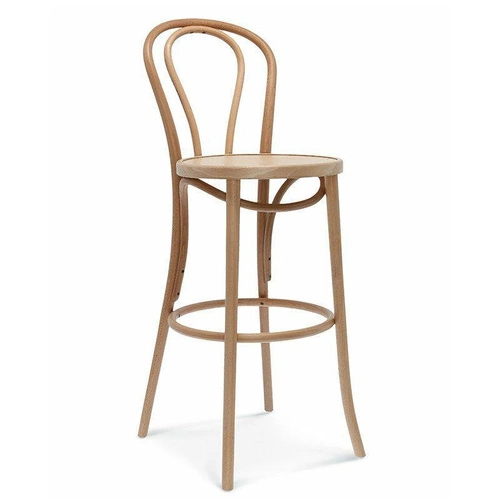 Dřevěná barová židle s opěrkou BST-18 Fameg na míru do kuchyně a jídelny 75 cm retro