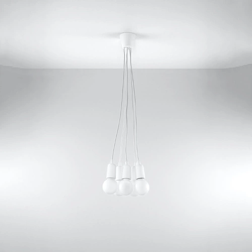 Závěsné svítidlo DIEGO 5 světel bílé moderní nastavitelné do obývacího pokoje a jídelny