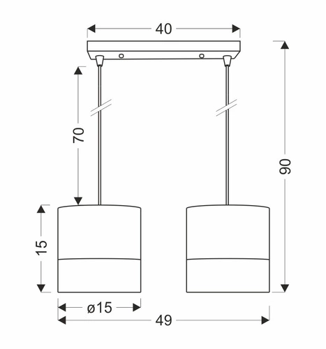 Závěsné svítidlo Bianco white 2x40W E27 stínidlo bílá+ořech