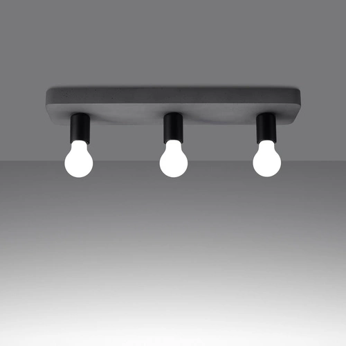 Betonové stropní svítidlo TAVO 3 šedé industriální do obýváku kuchyně jídelny Sollux