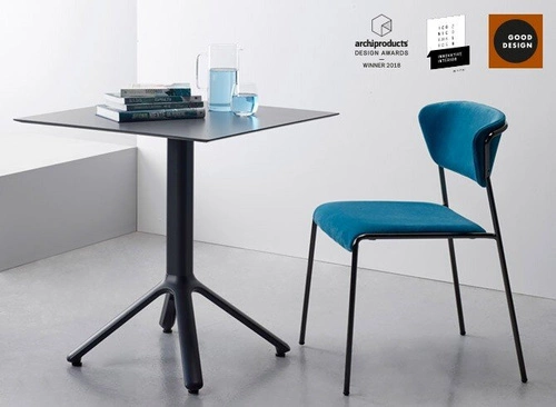 Čalouněná jídelní židle Lisa, moderní oranžová, kovové nohy