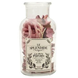 Skleněná nádoba 16 cm s pot pourri růžová