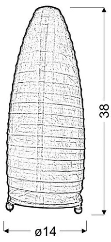 Noční lampička Papirus minimalistická papírová oranžová do ložnice nebo obýváku 38 cm