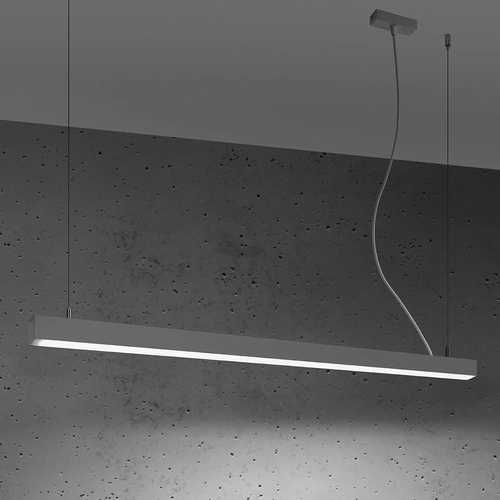 Závěsné LED svítidlo Pinne 117 cm šedé moderní nad stůl do kuchyně a jídelny