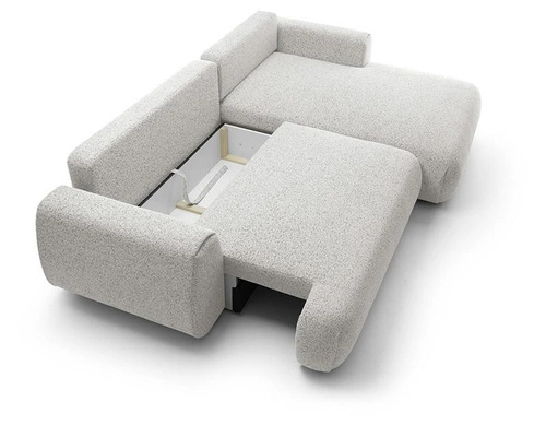 Rohová rozkládací sedačka do obýváku Ljung pravá šedá moderní s úložným prostorem Intesi