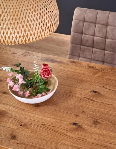 Rozkládací jídelní stůl Rivier dub artisan černý moderní dýhovaná deska kov 160 cm