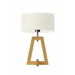 Noční lampička Clio moderní dřevěná s ecru stínidlem do ložnice nebo obýváku personalizovaná