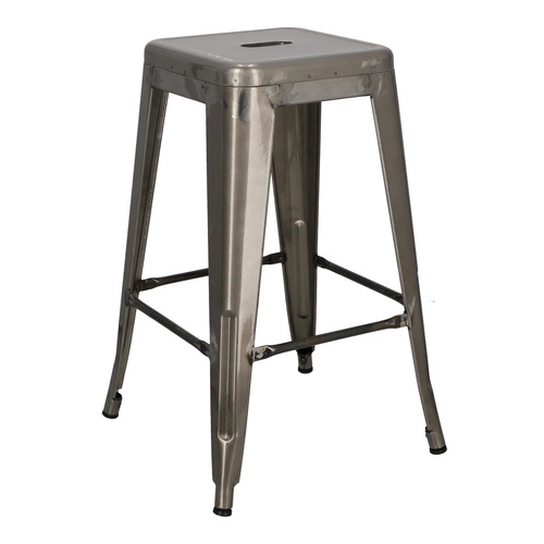 Barová židle Paris 66 cm kovová černá industriální k kuchyňskému ostrůvku inspirovaná Tolix D2.DESIGN