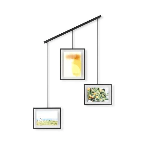 Černý multirám na fotografie 10x15 a 13x18 Umbra Exhibit moderní na zeď