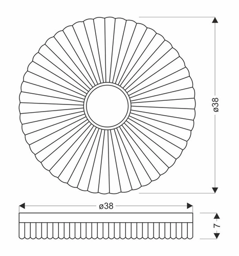 Stropní svítidlo Dřevěný koláč 24W LED 38cm bílá+dřevo 4000K