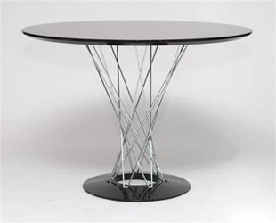 Moderní kulatý stůl Cyklon inspirovaný Cyclone černý do jídelny a kuchyně 100 cm