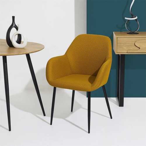 Čalouněná žlutá jídelní židle s područkami Lavia Intesi moderní do jídelny a obýváku