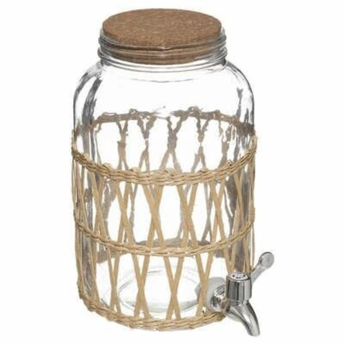 Skleněný nápojový dispenser Indonésie 3,3l s kohoutkem na limonádu a vodu na párty 5five