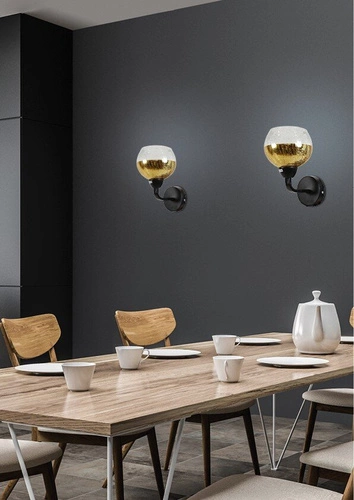 Nástěnné svítidlo Cromina gold moderní skleněné černo-zlaté do obýváku a ložnice CANDELLUX