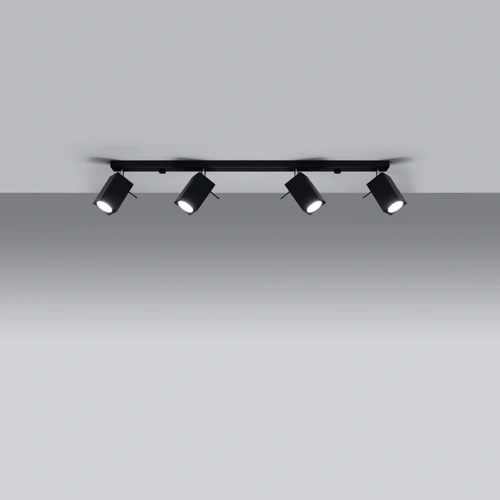 Stropní svítidlo Merida 4L černé moderní kovové do obýváku, kuchyně nebo jídelny Sollux