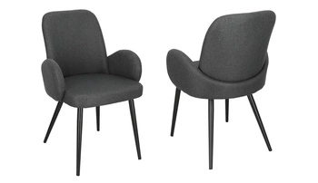 Sada 2 tmavě šedých židlí Labby