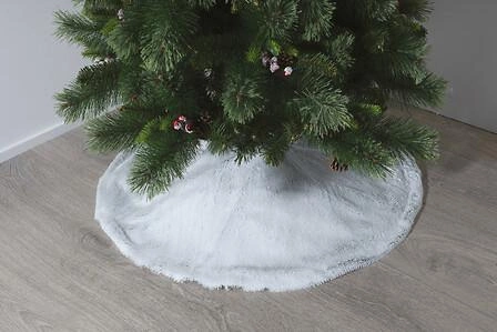 Koberce pod stromeček z kožešiny 90 cm šedý