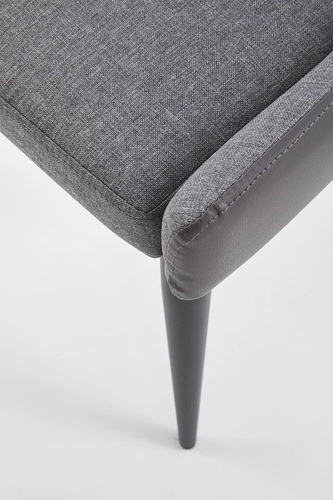 Čalouněná židle Meksyk šedá do jídelny a obýváku moderní s černými kovovými nohami