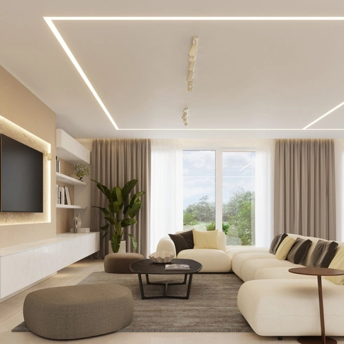 Stropní svítidlo RING 4x béžová moderní do obýváku a ložnice nastavitelná SOLLUX