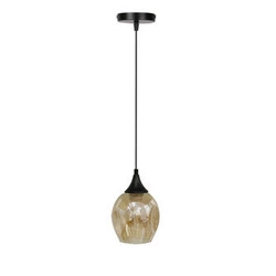Závěsná lampa Aspa černá 1x40W E27 stínítko hnědé